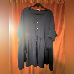 Navy blue baby doll top
